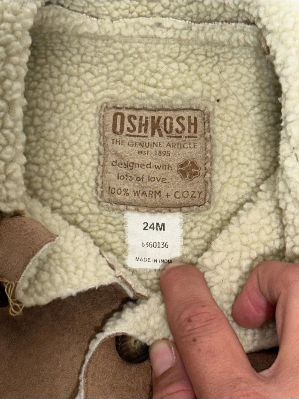 OshKosh B'gosh Brown Jacket with Cream Sherpa Lining